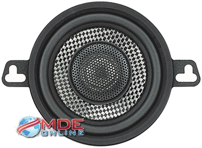  3.5" WOVEN CARBON/GLASS FIBER CONE BUTYL RUBBER SUSPENSION SURROUND 10 Oz MAGNET/20 MAGNET STRUCTURE 1" HIGH TEMPERATURE ALUMINUM VOICE COIL SWIVEL 0.75" TITANIUM DOME NEODYMIUM TWEETER FERRO FLUID COOLED POWER HANDLING: 80 WATTS MAX/40 WATTS RMS FREQUENCY RESPONSE: 110Hz-21Kh SENSITIVITY:85dB(1W/1M) 4 OHM IMPEDANCE RUBBER MAGNET BOOT